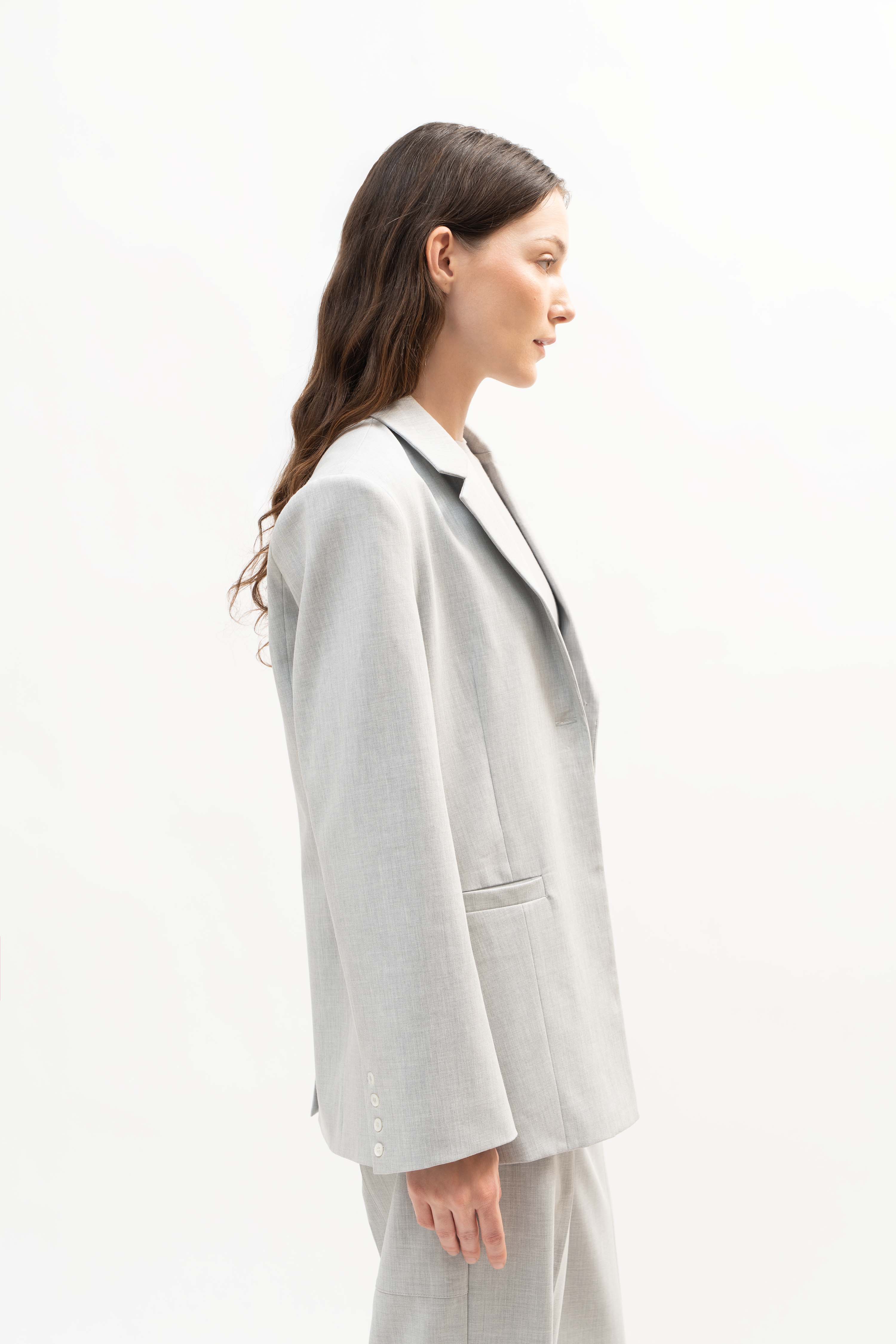 Manhattan Blazer in Stone Gray - ODNE