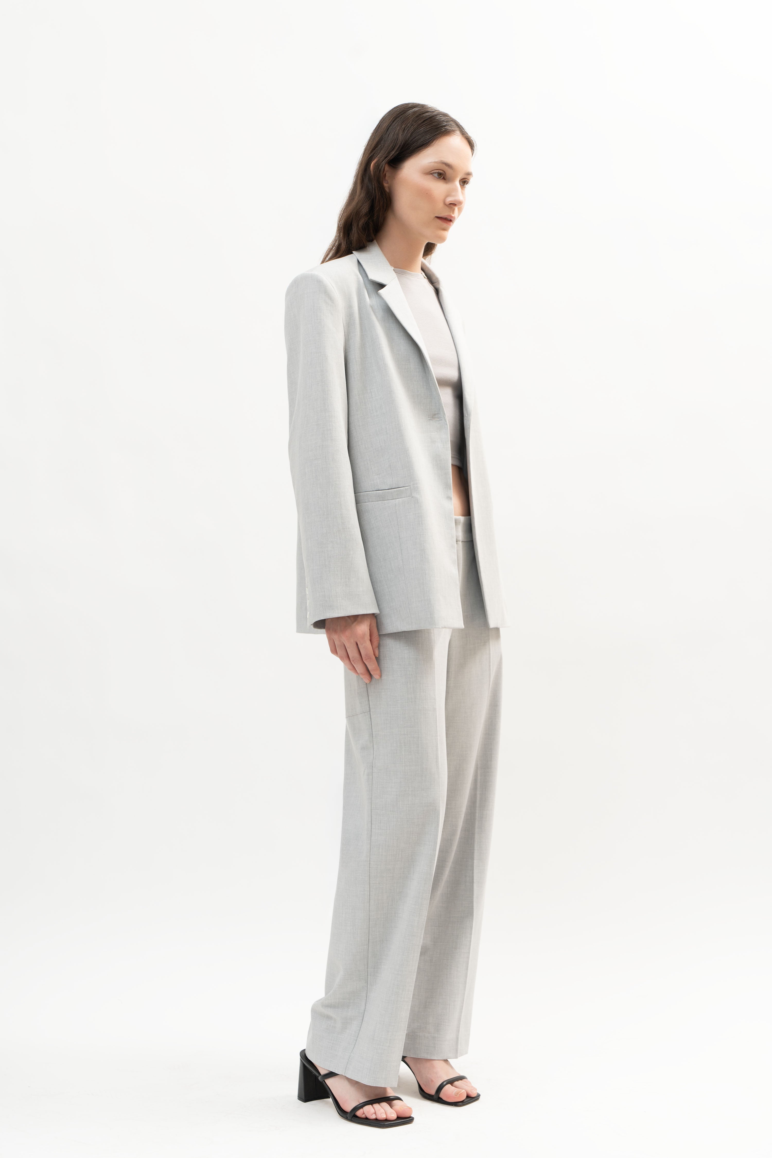 Manhattan Blazer in Stone Gray - ODNE