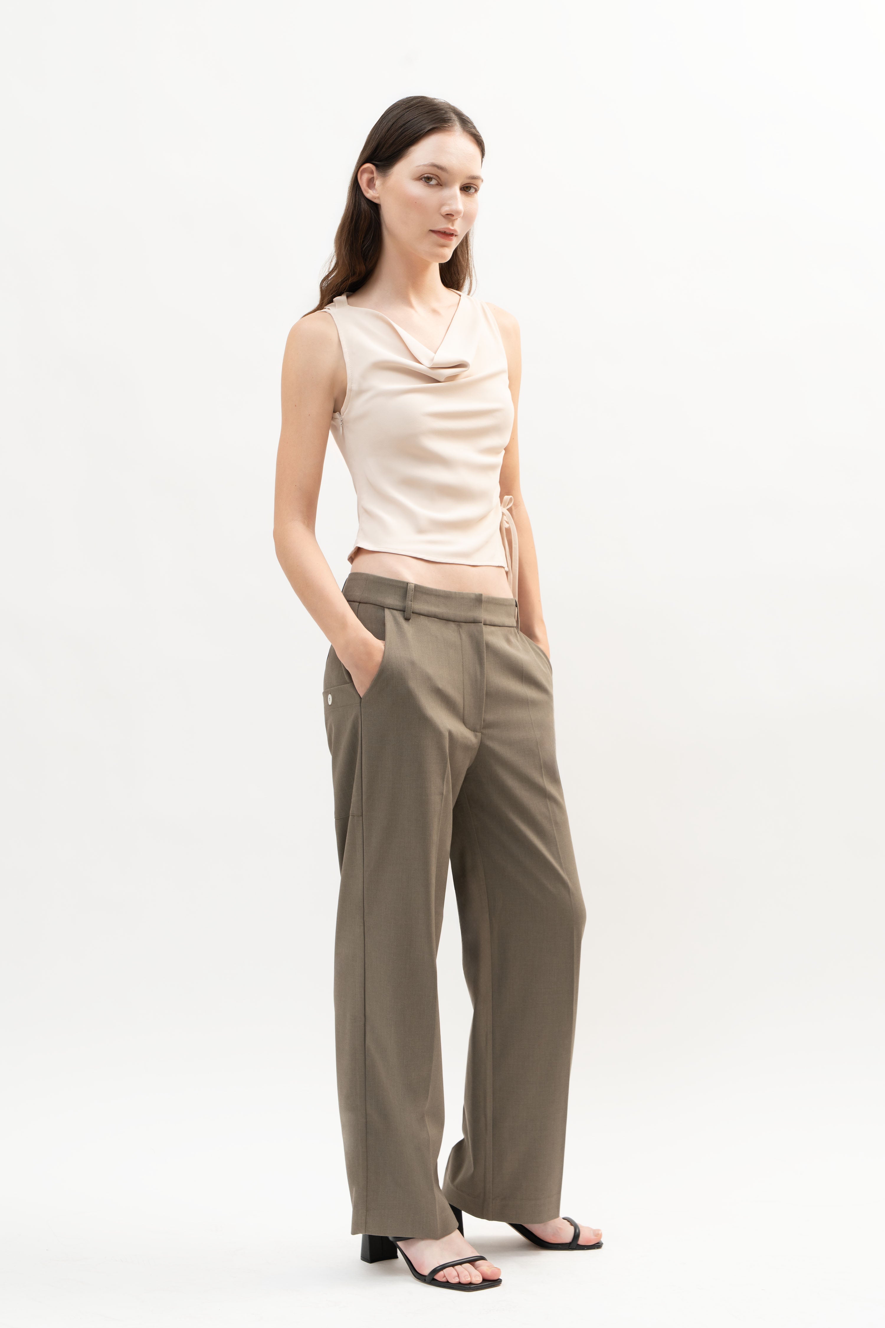Caye Pant in Wood Brown - ODNE