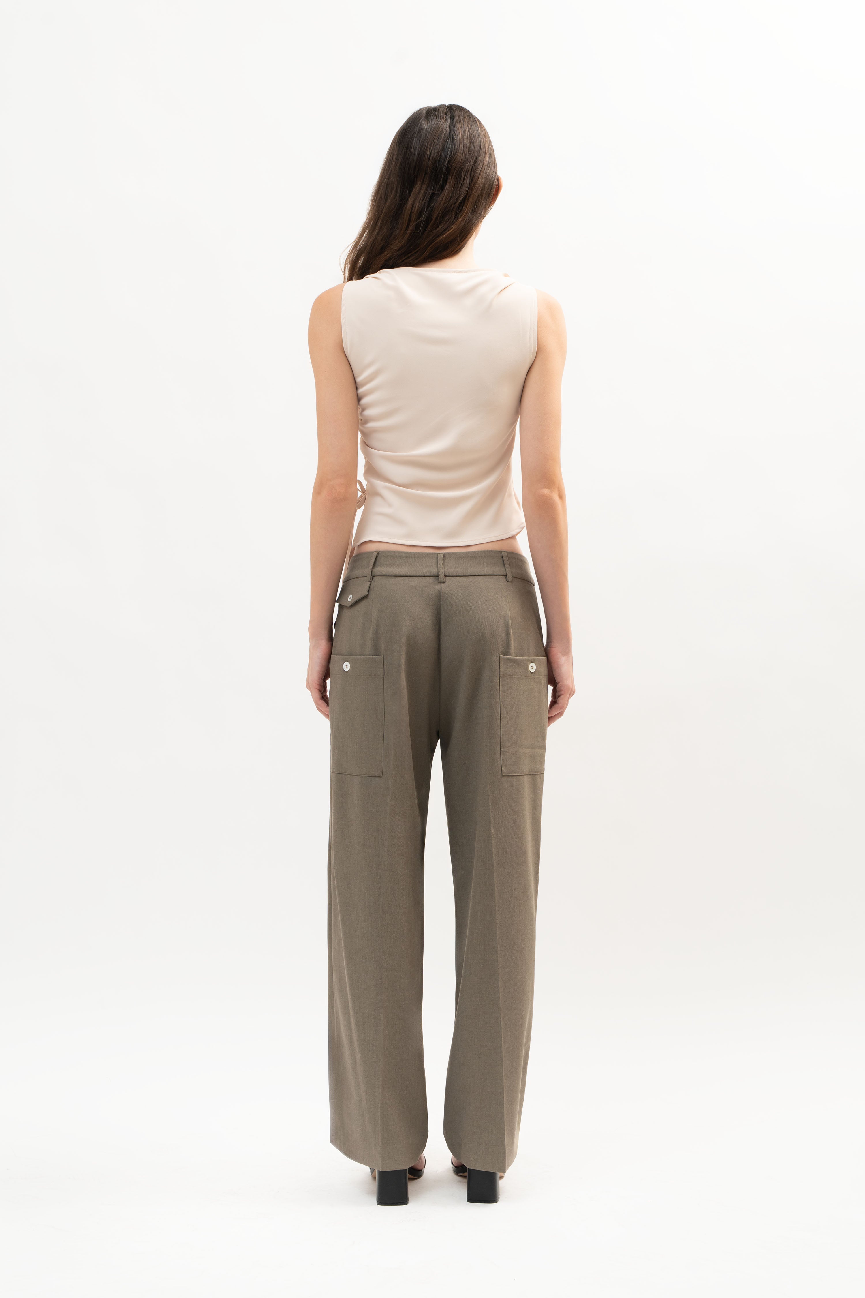 Caye Pant in Wood Brown - ODNE