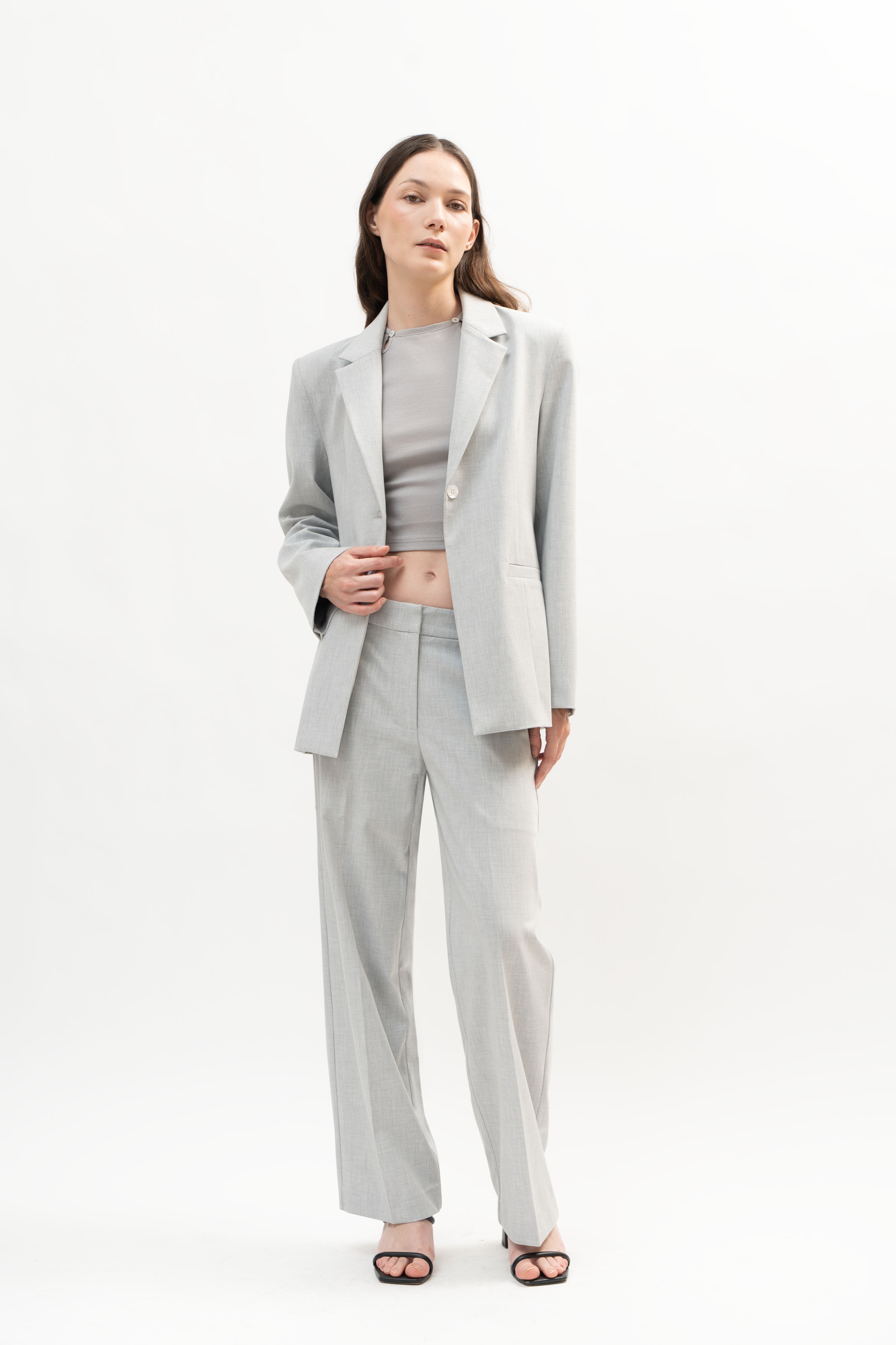 Manhattan Blazer in Stone Gray - ODNE