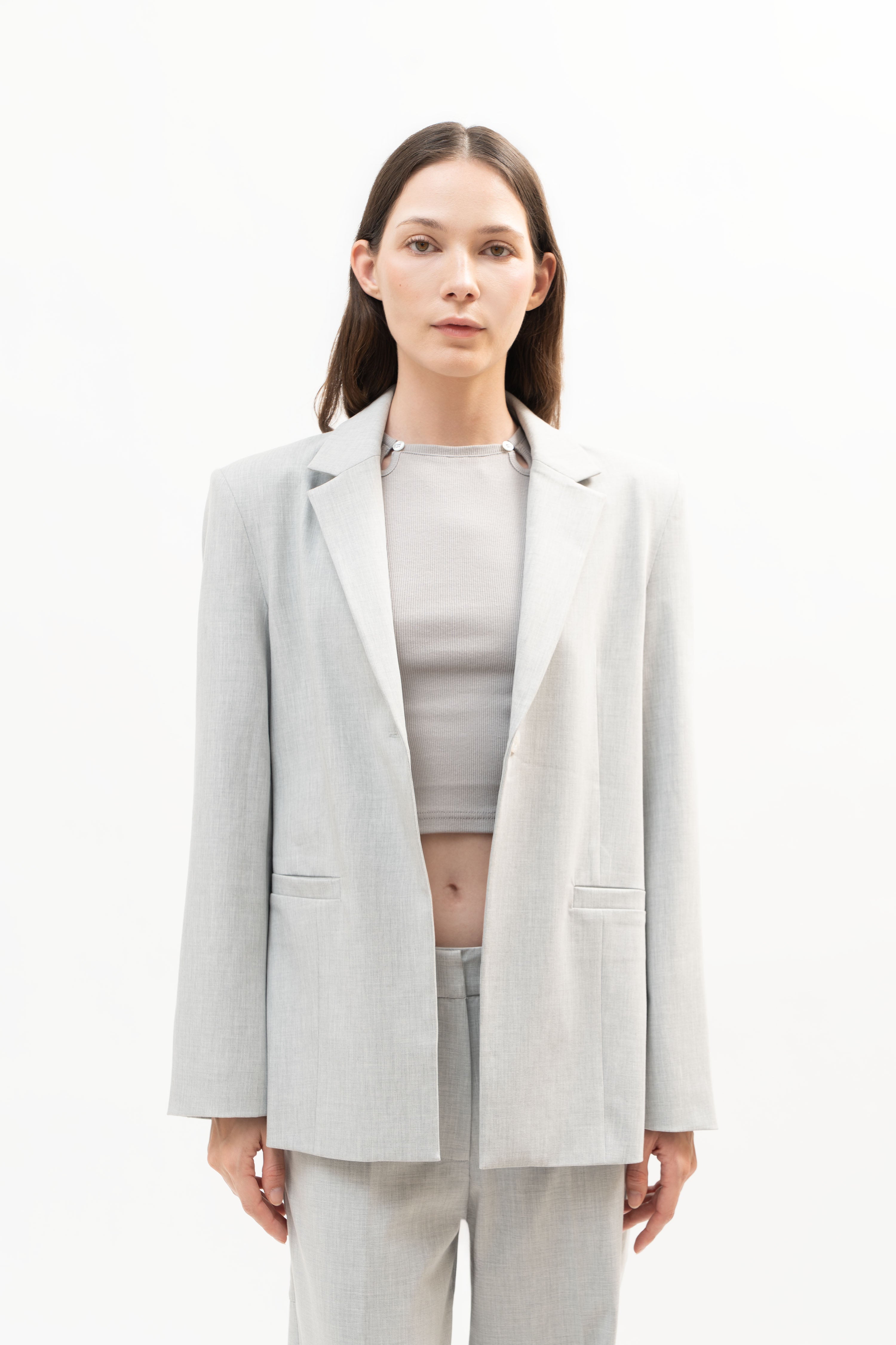 Manhattan Blazer Stone Gray