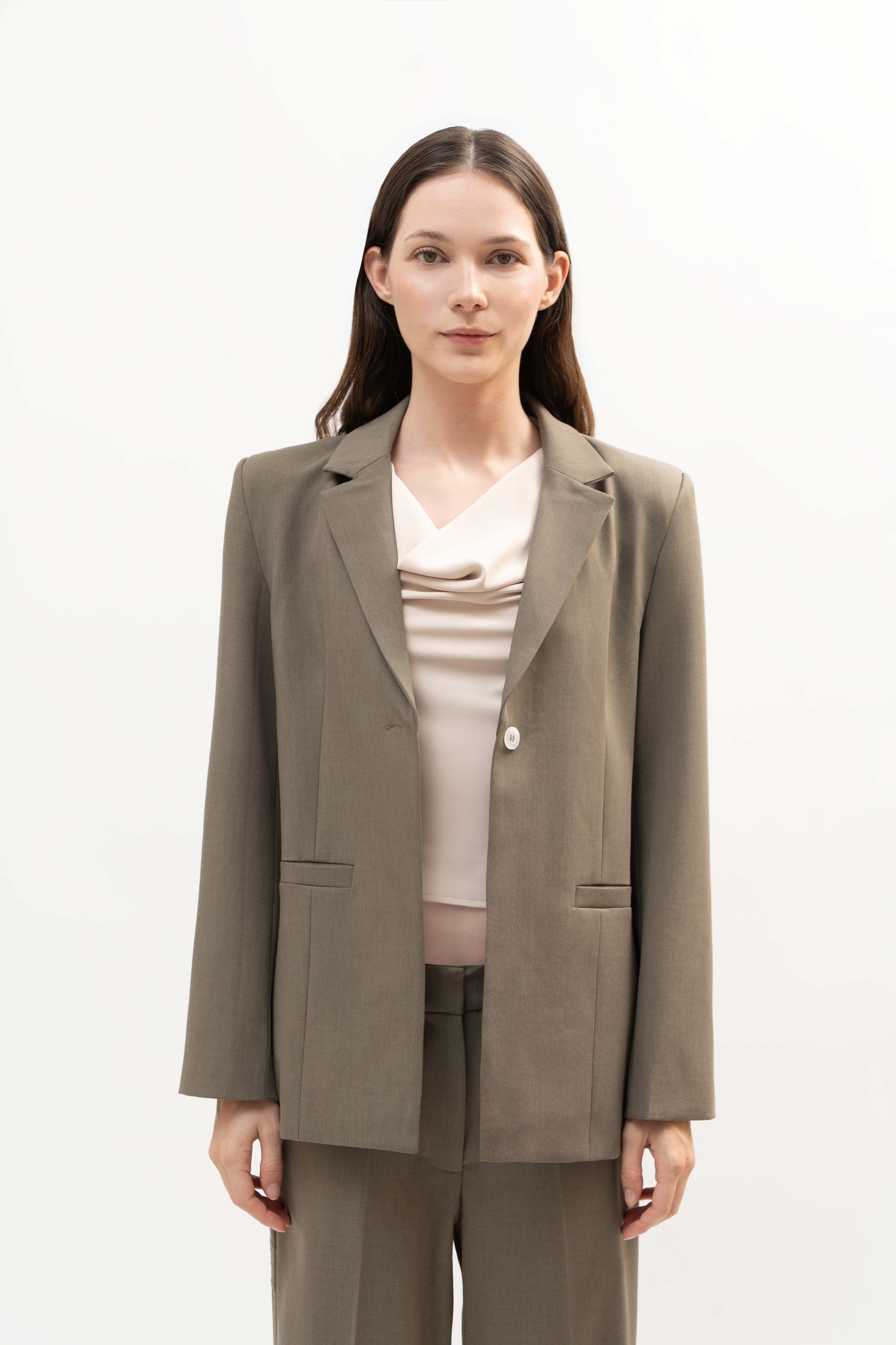 Manhattan Blazer in Wood Brown - ODNE